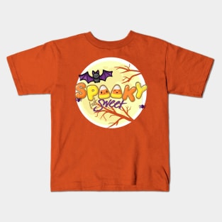 Spooky but Sweet (orange background) Kids T-Shirt